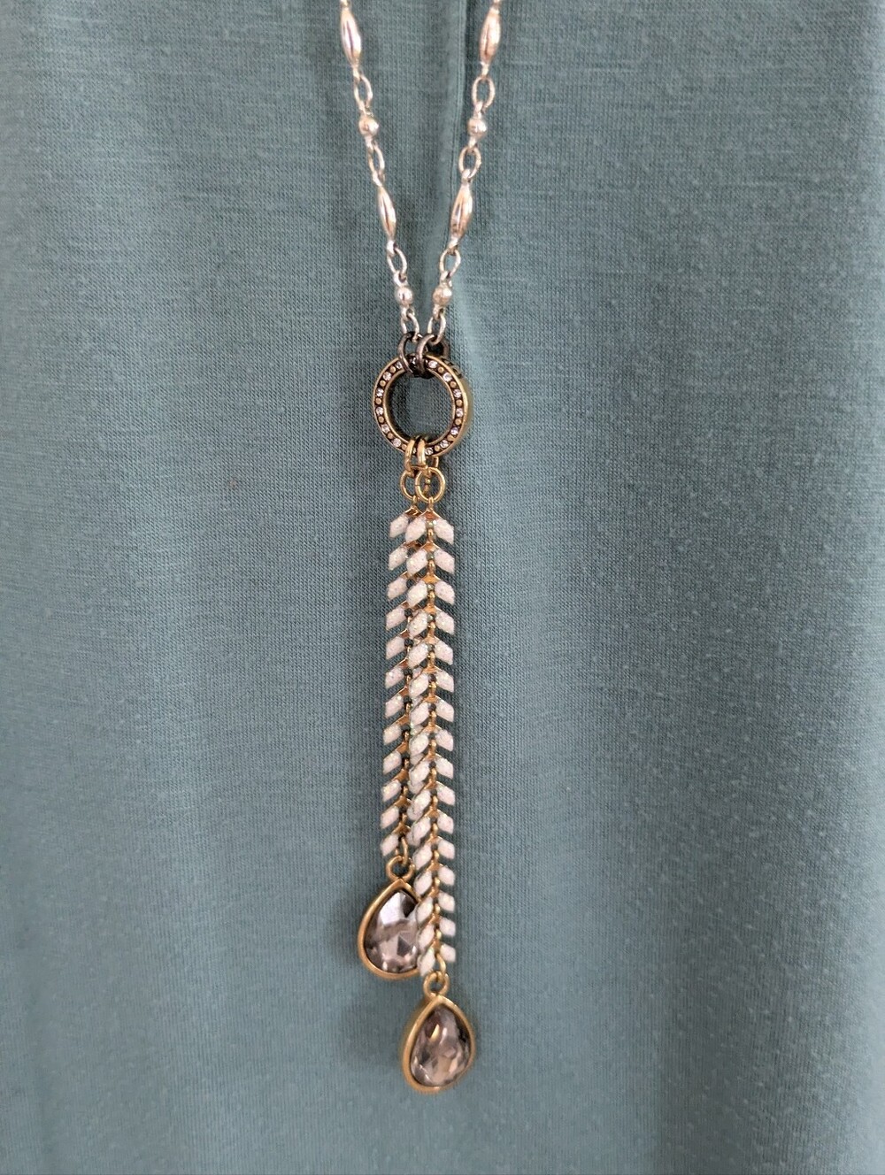 Lariat Necklace - Convertible 2-in-1 Gold Tassel Adjustable 9" or 18" Drop Boho